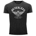 Cool trendy men's T-shirt vintage shirt retro car piston distressed look slim