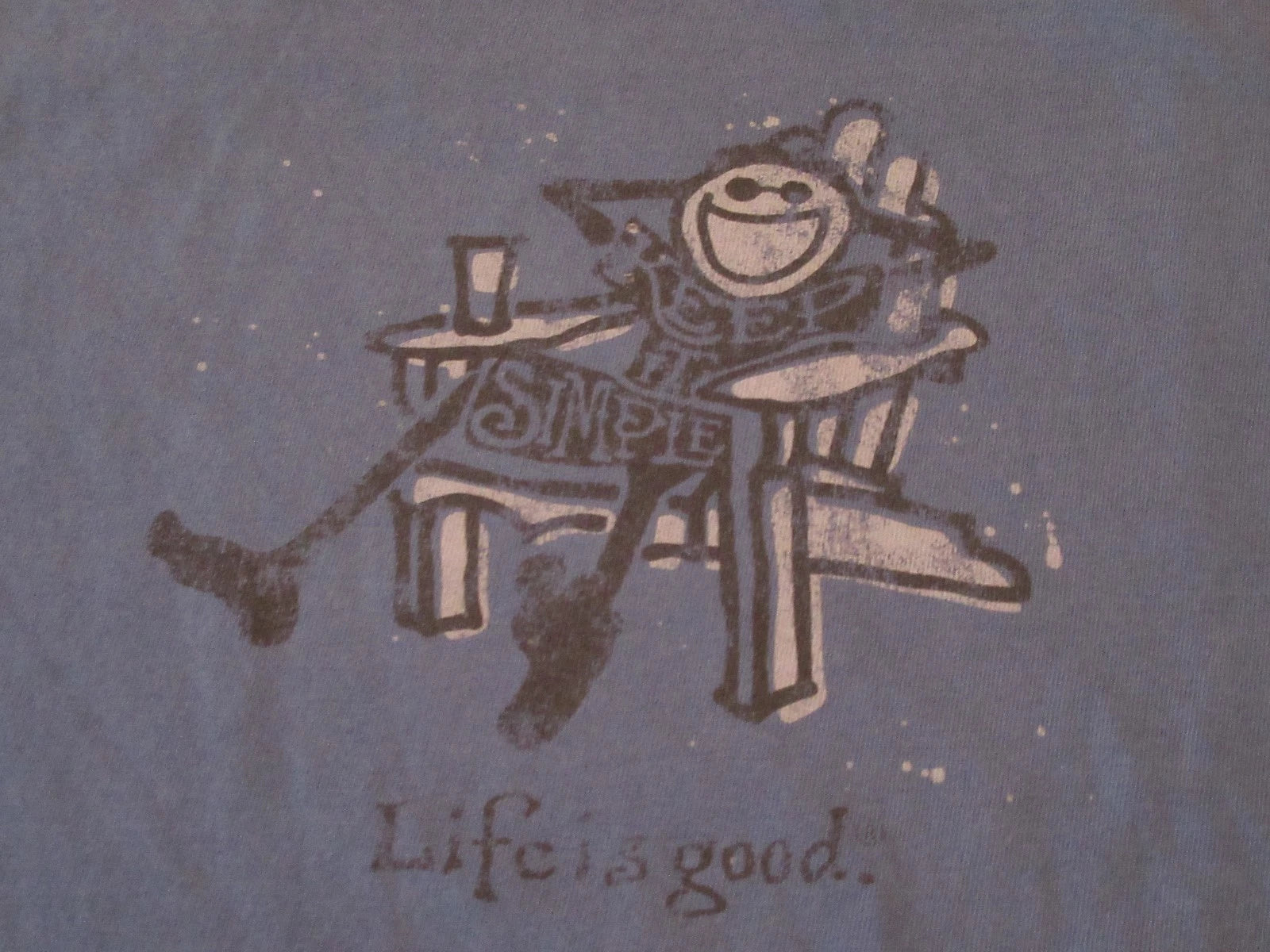 LIFE IS GOOD! Keep It Simple Kicked Back Relaxing Blue T Shirt Size L