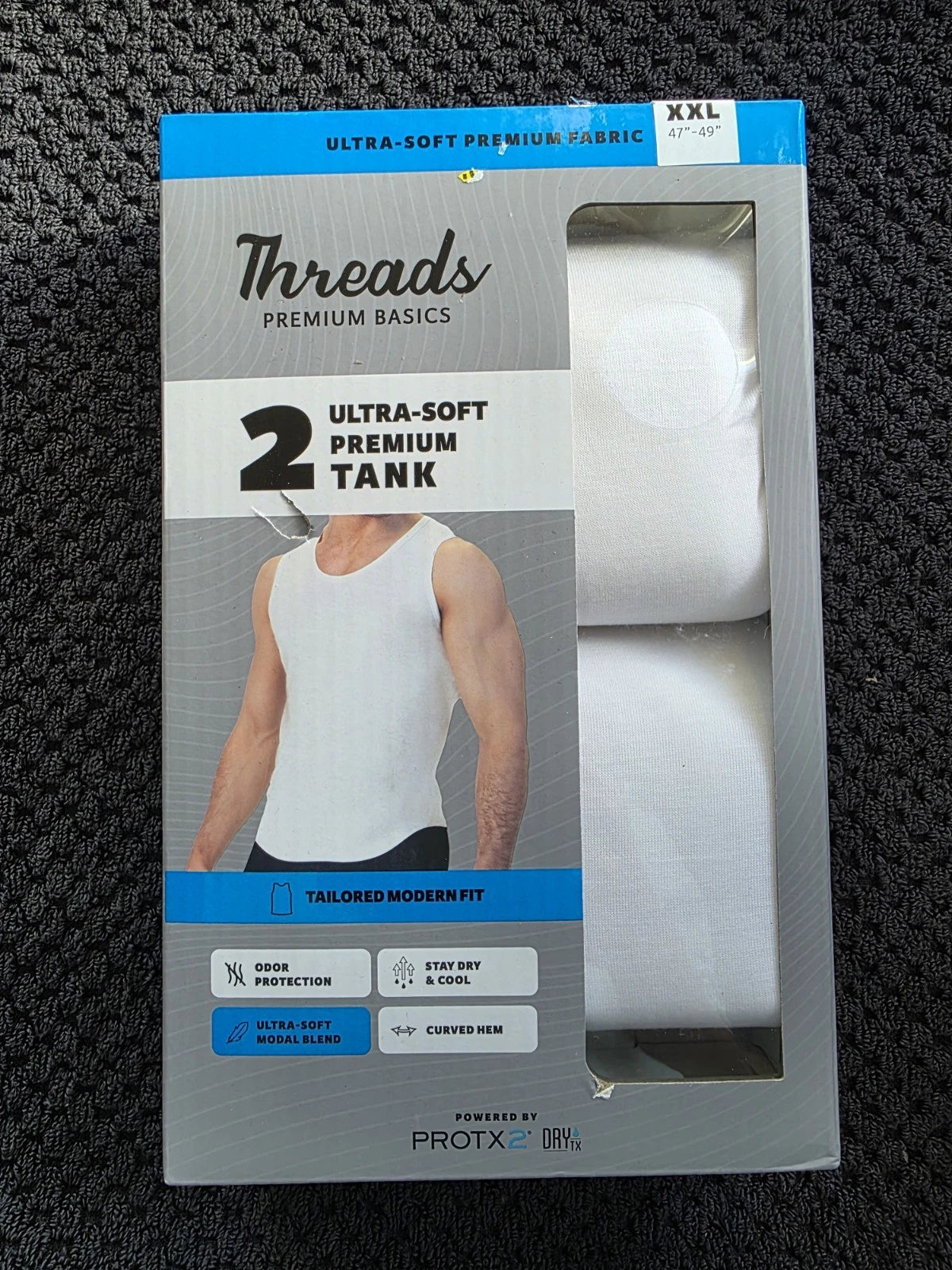 Threads Premium Basics White Men's Tank Tops 2-Pack Ultra-Soft Breathable 2 XL