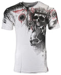 Rebel Saint By Affliction Men's T-Shirt Bloody Night Biker Skull
