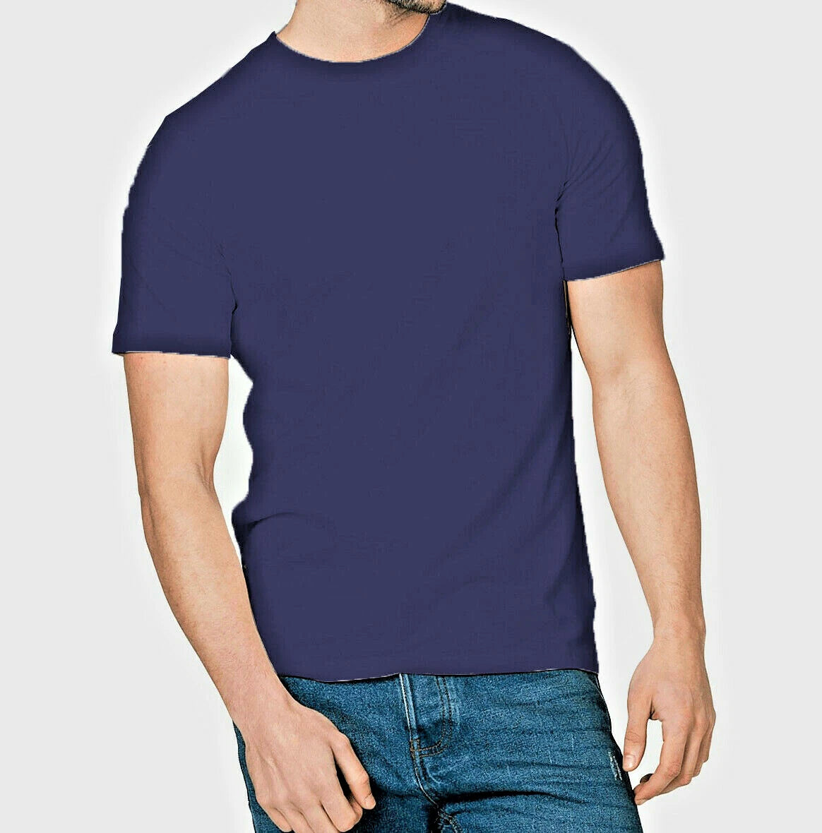 1 , 3 & 5 Pack Mens T-Shirt  Cotton Plain Tee Shirts T Shirt Round Neck Lot New