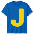 Personalised J Initial Letters Alphabet Mens T-Shirt Womens Unisex Tee Graphic