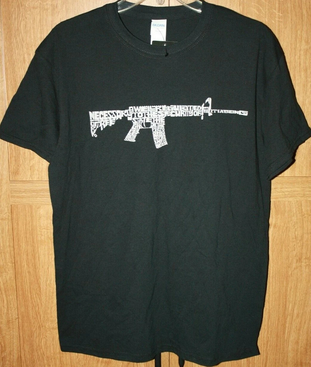 LA Pop Art Gun T-Shirt Men's Women's Unisex Size Medium SS Black New With Tags