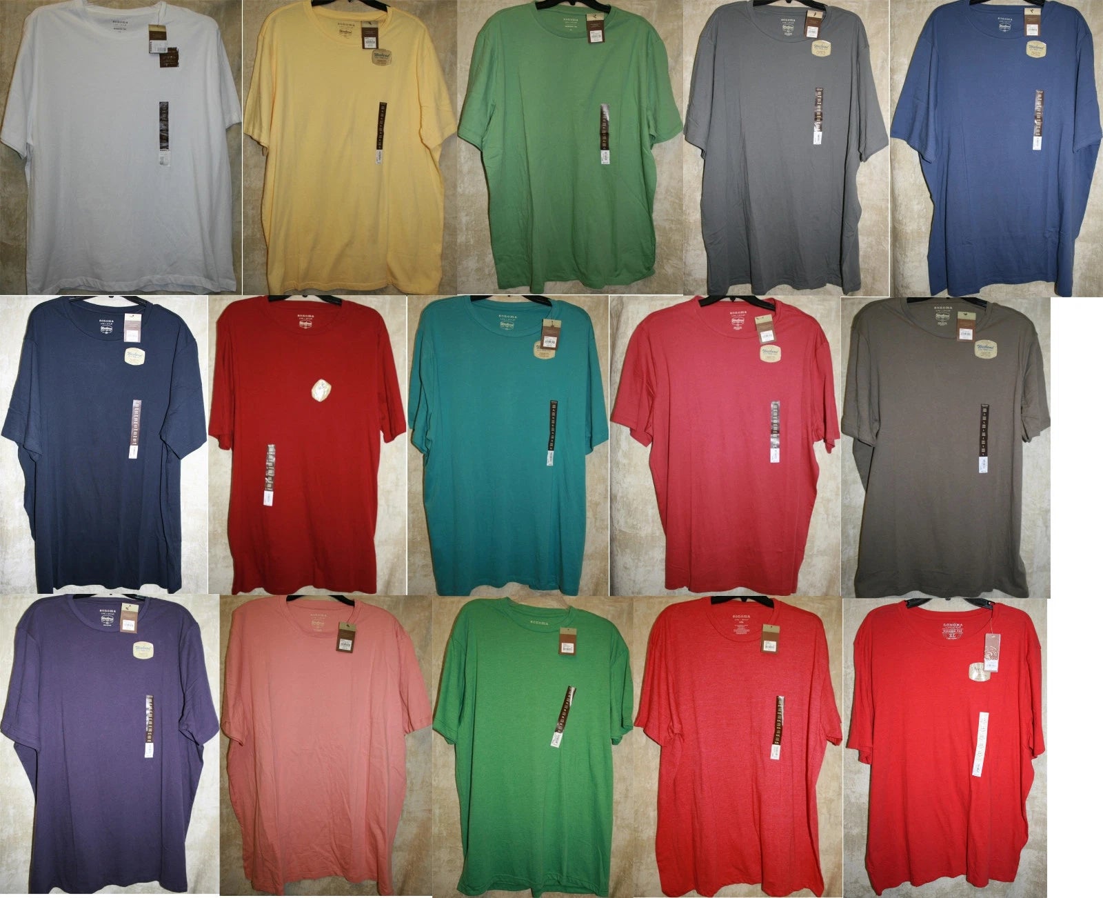 Sonoma Short Sleeve Crew Basic Tee shirt mens soft 100% Cotton and Blends colors