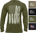USA Flag Long Sleeve T-Shirt Distressed US Flag Support American Pride Tee Shirt