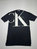 Calvin Klein Jeans Mens Black Logo V-Neck T-Shirt Size S Regular Fit