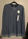 Sonoma Men’s Blue Long Sleeve Top Large Crewneck Super Soft Double Knit New