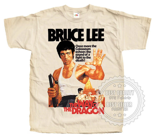 Bruce Lee Way of the Dragon T SHIRT Tee V3  Natural Vintage all sizes S - 5XL