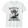 Surviving Purely Out Of Spite Raccoon Animals Mens T-Shirt Womens Tee Graphic