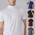 Breathable Top Mens Slim Fit Tee Half High Neck Slim Fit Regular Length