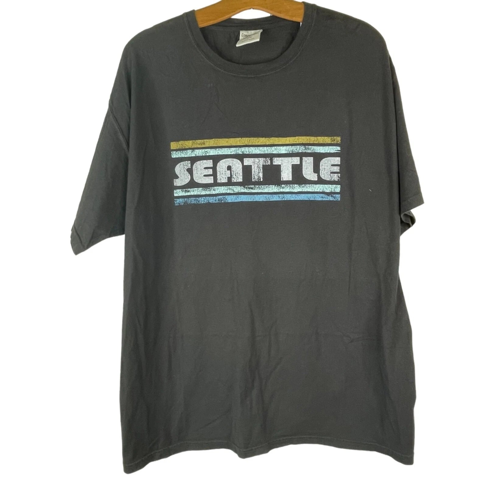 Hanes Comfort Wash Short Sleeve T-Shirt Size Large Seattle Washington Cotton NEW