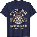 Hattori Hanzo Sword and Sushi Okinawa Japan Retro Gift T-Shirt