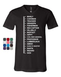 Beard Length Measuring V-Neck T-Shirt Funny Beard Ruler Tee