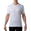 Mens Sweatproof Undershirt - Cotton V Neck T-Shirt with Underarm Sweat Pads -