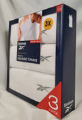 Reebok 3 Pack Ribbed Tanks White BIG 3XL, 100% Cotton, Tag-Free FREE SHIPPING!
