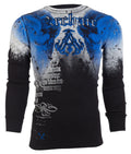 ARCHAIC by AFFLICTION Men's Long Sleeve THERMAL Shirt NIGHTWATCHER Biker Black