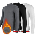 Men Turtleneck Shirt Long Sleeve Pullover Thermal Underwear Mocha Fleece Lined