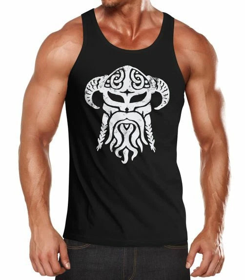 Mens Tank Top Viking Viking Helmet Northmen Muscle Shirt Muscle Shirt