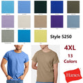 Hanes 5250 4XL Authentic Short Sleeve Men's Unisex Cotton T-Shirt Pit to Pit 29"