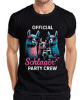 Schlager Party Crew Official Alpaca Llama Prosecco Music Fan Club Mens T-Shirt