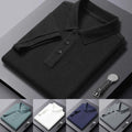 Men Slim Fit Short Sleeve T Shirt Turn Down Collar Lapel Neck Business Casual
