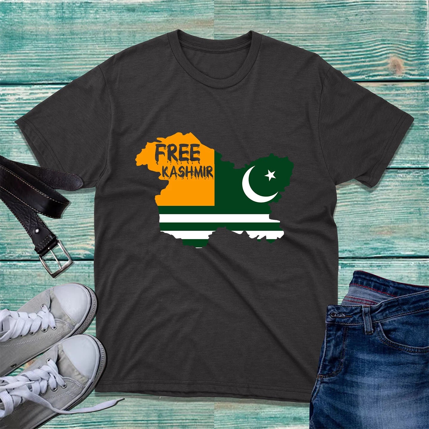Free Kashmir T-Shirt Pakistan Stand With Kashmir And Muslims Unisex Gift Tee Top