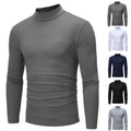 Men Knitted Base Layer Turtleneck Pullover Elastic Slim Fit Long Sleeve Shirt