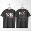 ACDC Back in Black UK Tour 1980 Mens T Shirt Vintage Rock Band Album Music Merch