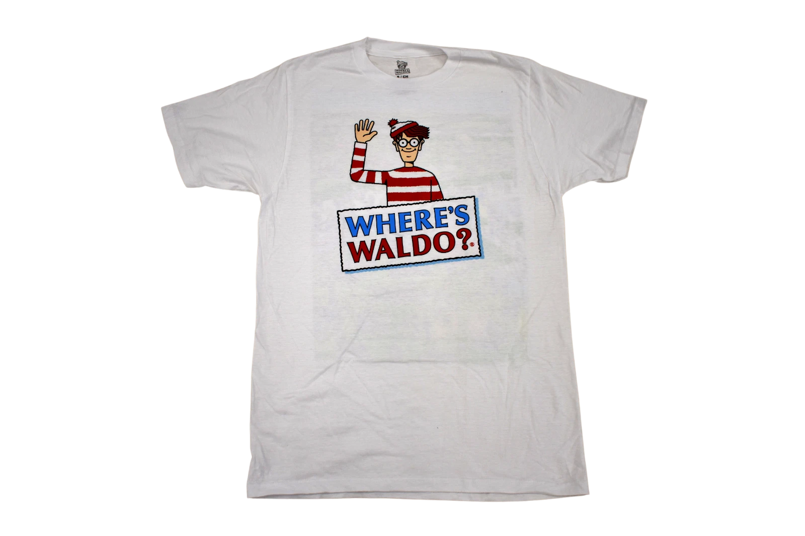 Where's Waldo Mens 2-Sided White Tee Shirt New S, M, L, XL