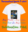 Personalised / Plain Sports Breathable Tshirt - Image Logo Full colour print