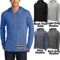 Mens Super Soft Long Sleeve Tri Blend Hoodie T-Shirt Moisture Wicking Tee XS-4XL