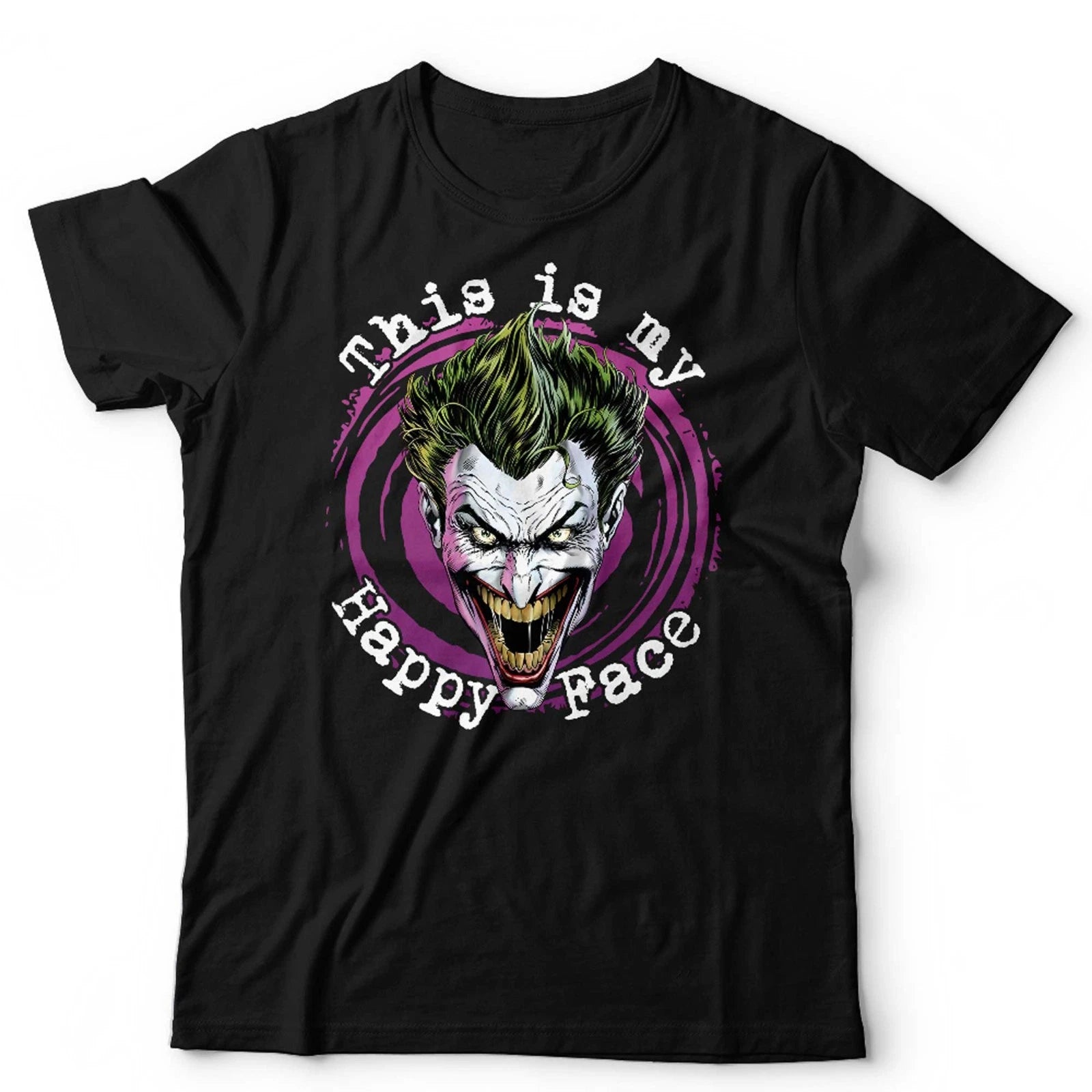 Joker T Shirt Unisex & Kids This Is My Happy Face Funny Geek Nerd Comic Retro