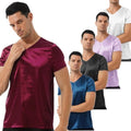 Men Shirts V Neck Tops Soft Shirt Party T-shirt Night Top Stain Blouse Exotic