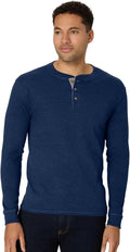 Men's Hanes Beefy Henley Shirt in Navy Heather, Large (42/44) - New in Package