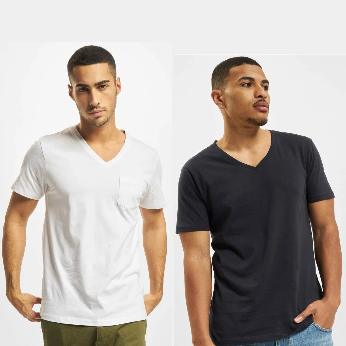 Def T-shirt Top V-neck 100% Cotton Basic Everyday Man
