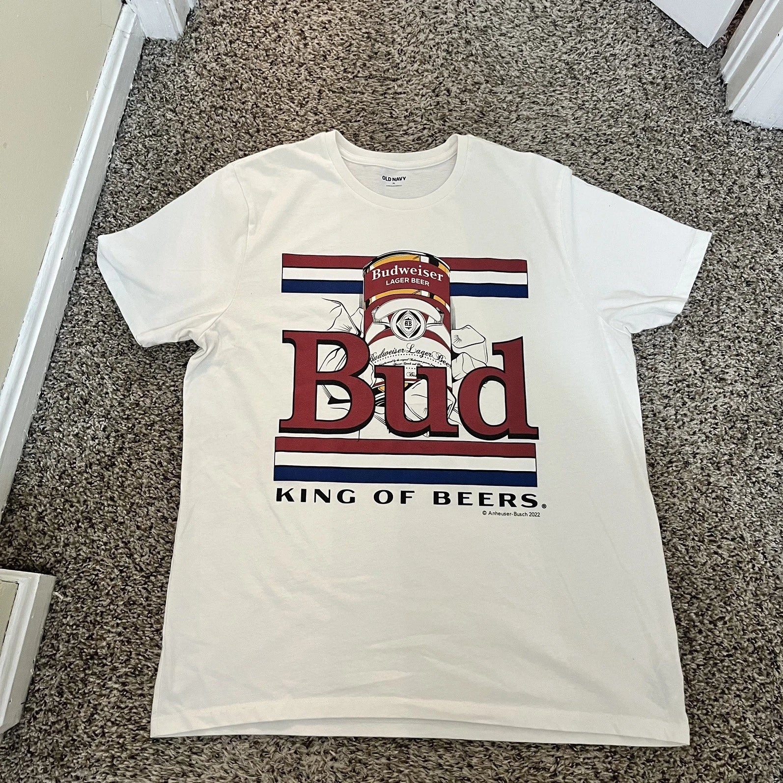 Budweiser Bud King Of Beers Short Sleeve Tee T-Shirt Men's XL