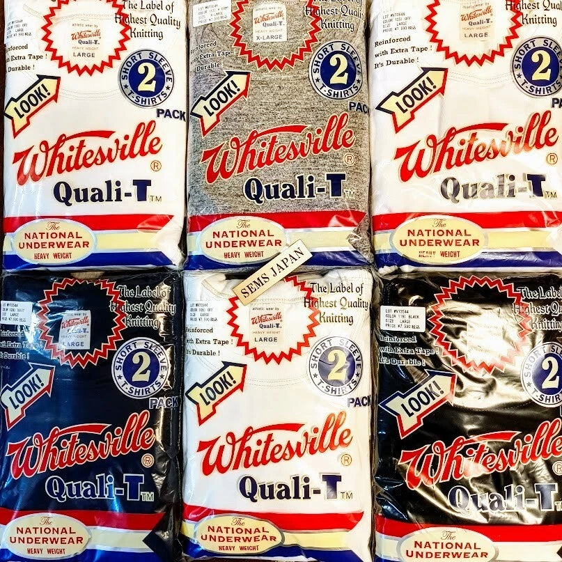 WHITESVILLE 2-PACK T-SHIRT WV73544 White Black Toyo Enterprise     MADE IN JAPAN