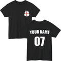 Personalised England Football T-Shirt Custom Name Number Fan Gift Unisex Tee Top