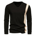Men's Casual Long Sleeve T-Shirt Classic Slim V-neck Shirts