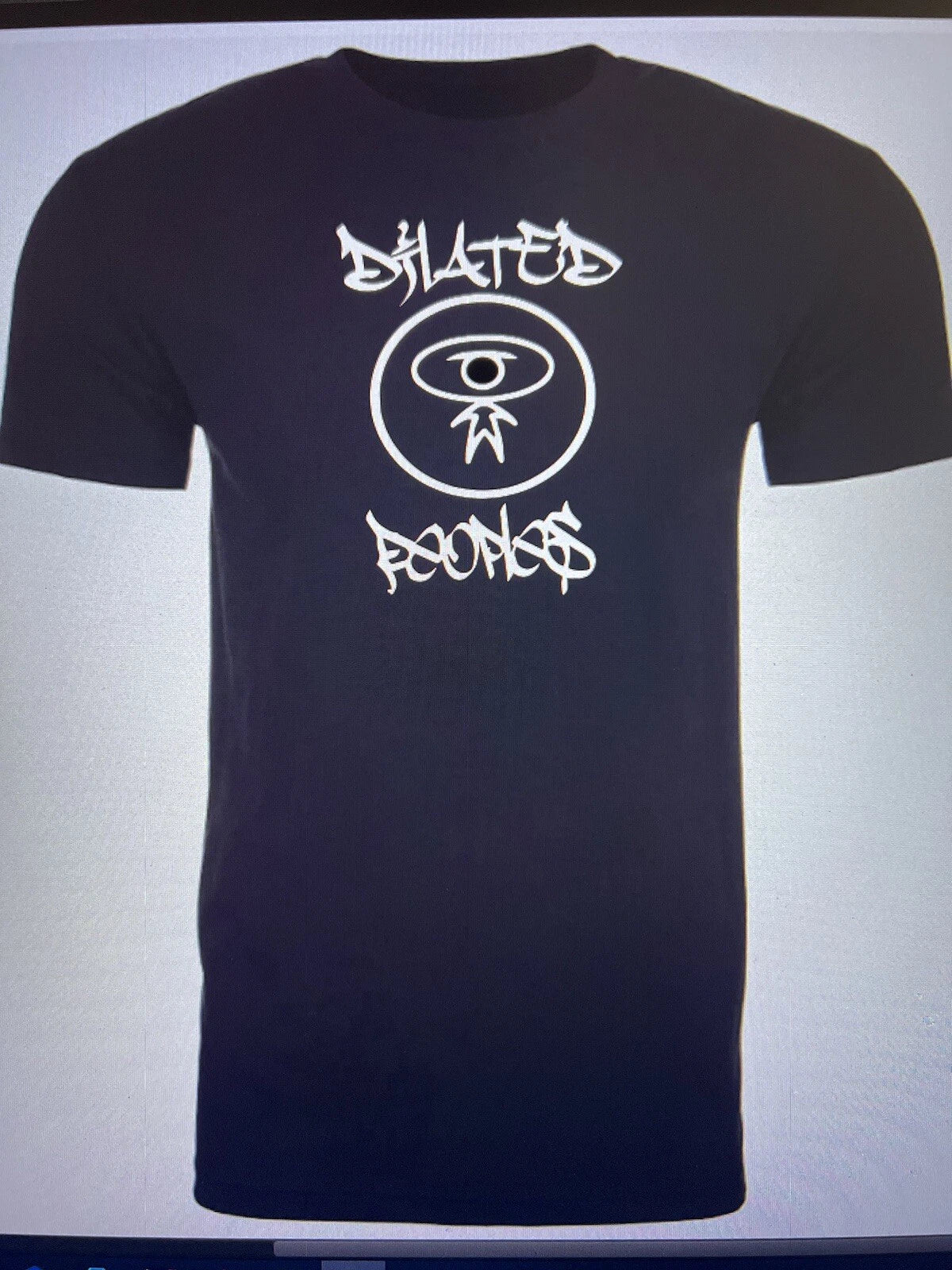 Dilated  Peoples Black T-Shirt With White Vinyl Adult Sizes (Bombatomik).