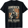 Abraham Lincoln Playing Guitar 4th July 250th Anniversary T-Shirt