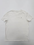 Tommy Hilfiger Men White Logo V-Neck Stretch T-Shirt Size M Excellent