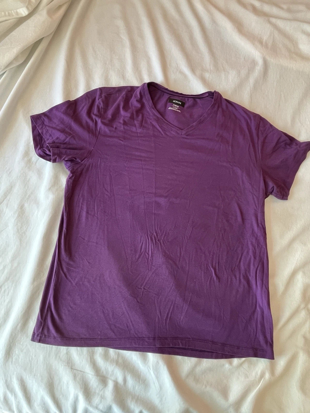 Alfani purple V-neck t shirt Short Sleeve Men’s Size XL