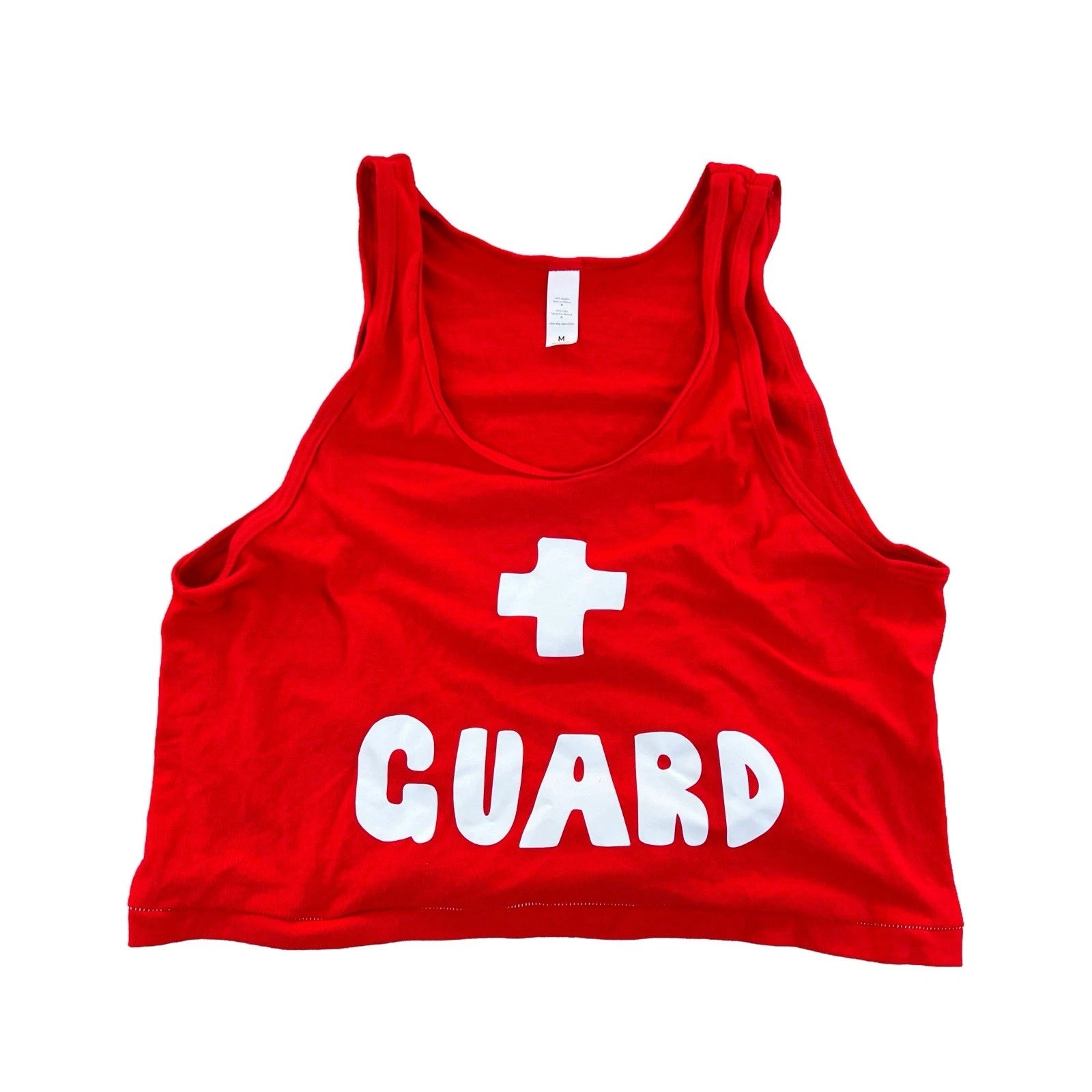 H.E.Arts custom LIFEGUARD custom print men red super short crop tank top
