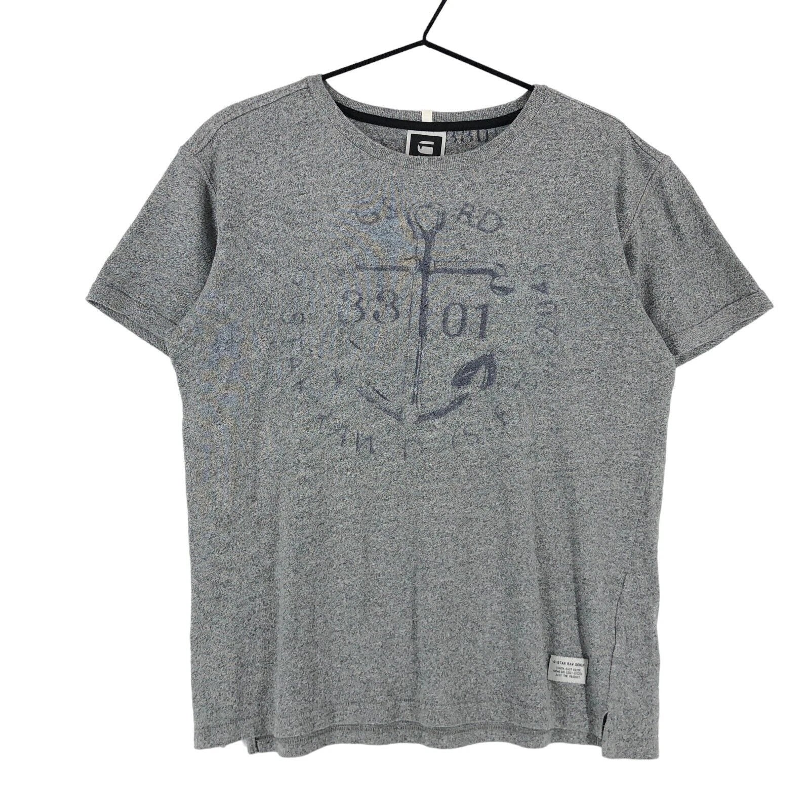 G-STAR RAW Grey Slim Fit T-Shirt Mens Size L