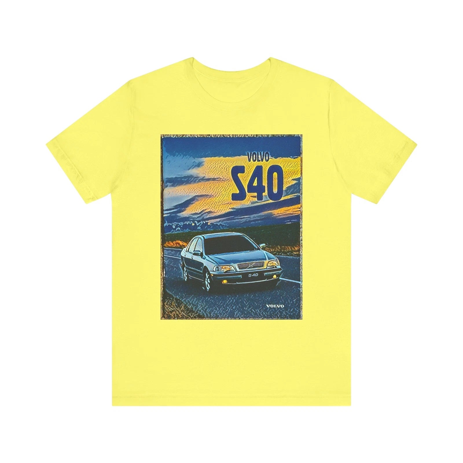 Volvo S40 Graphic Print Tee Shirt Short Sleeve Crewneck Retro Car Art Gift