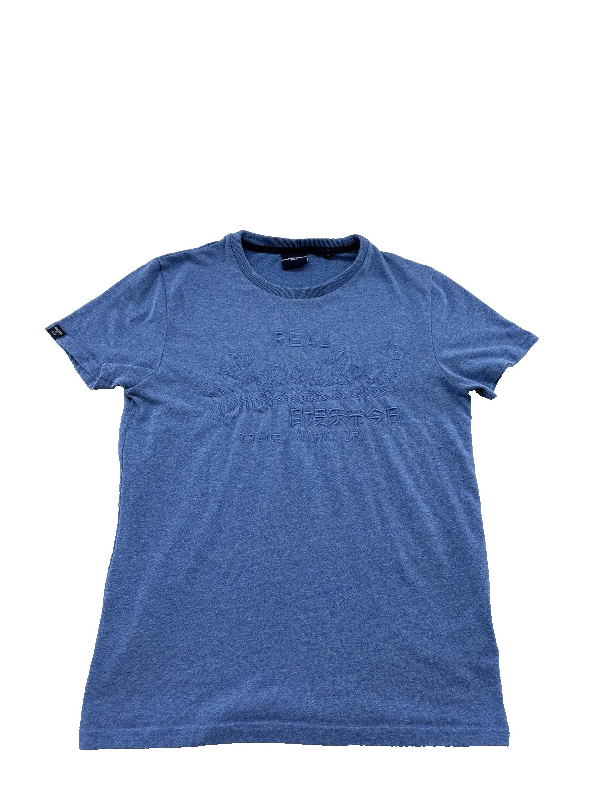 Superdry Essential Logo Blue Marl Slim Fit Mens M T-Shirt Cotton
