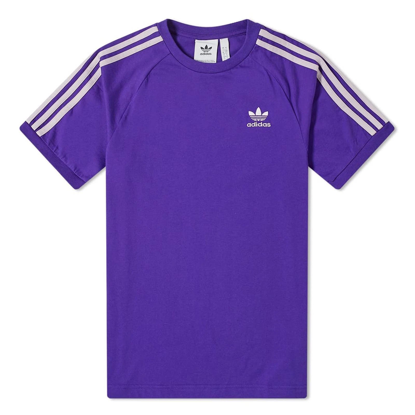 Adidas Originals 3 Stripes Logo Tee Men's Trefoil Vintage Shirt Purple Purple XS