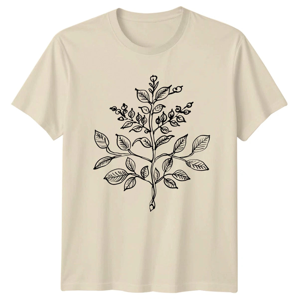 Botanical Leaf And Berry Vine T-Shirt Botanical Sketch Nature