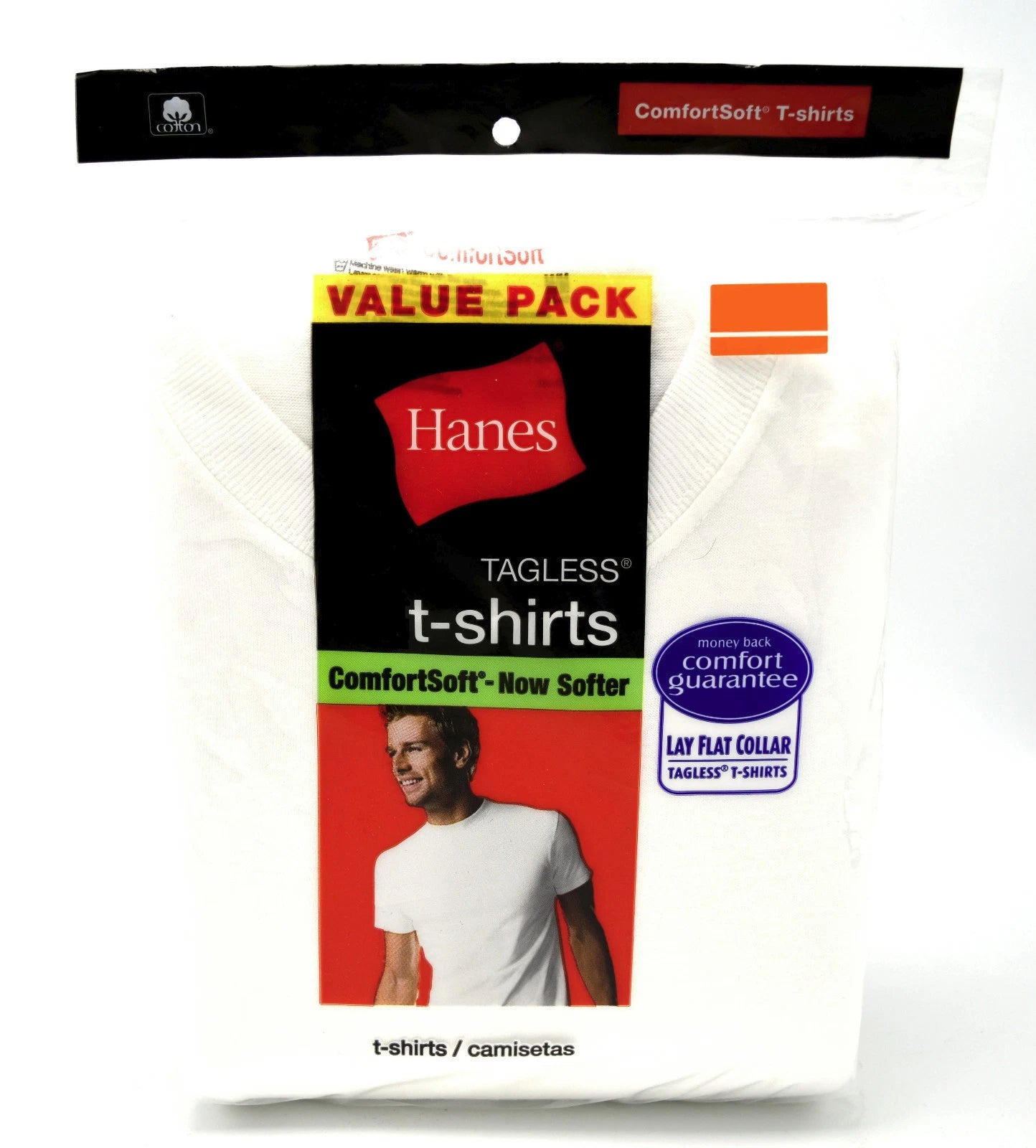 5 Hanes White M 38-40 Inch Crew Neck T-Shirts Tagless Comfortsoft M 95-100 CM